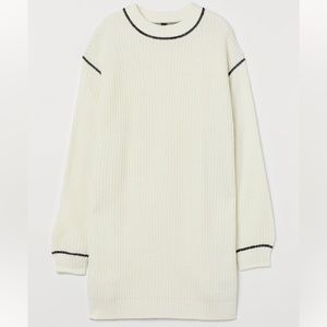 Cream knit sweater dress
